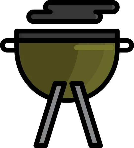Barbeque Camping Grill Icon — Stock Vector