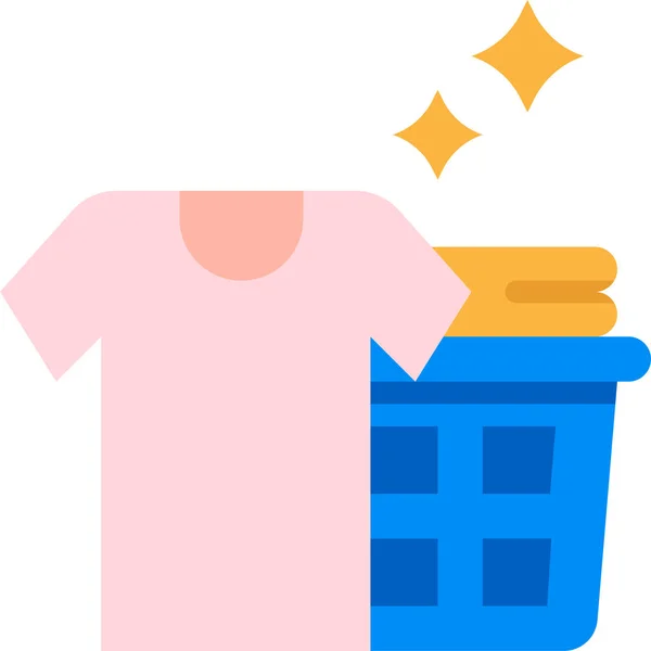 Basket Clothes Housework Icon — Stock Vector