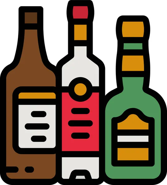 Bouteille Alcool Rhum Icône — Image vectorielle