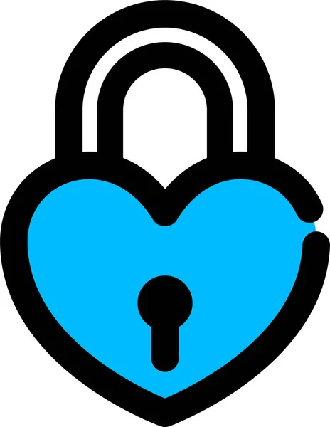 Herz Schlüssel Valentine Symbol Umriss Stil — Stockvektor