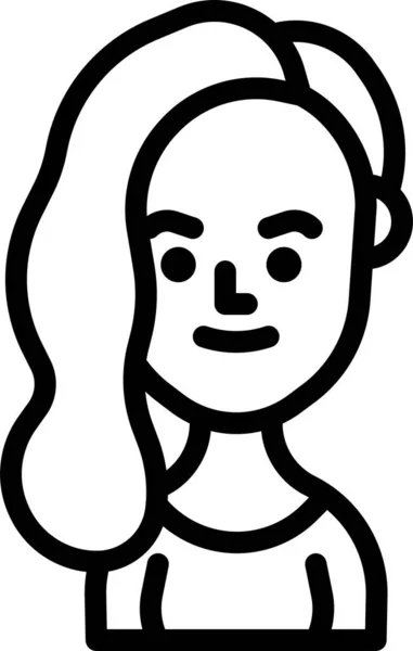 Woman Women Girl Icon Outline Style — 图库矢量图片