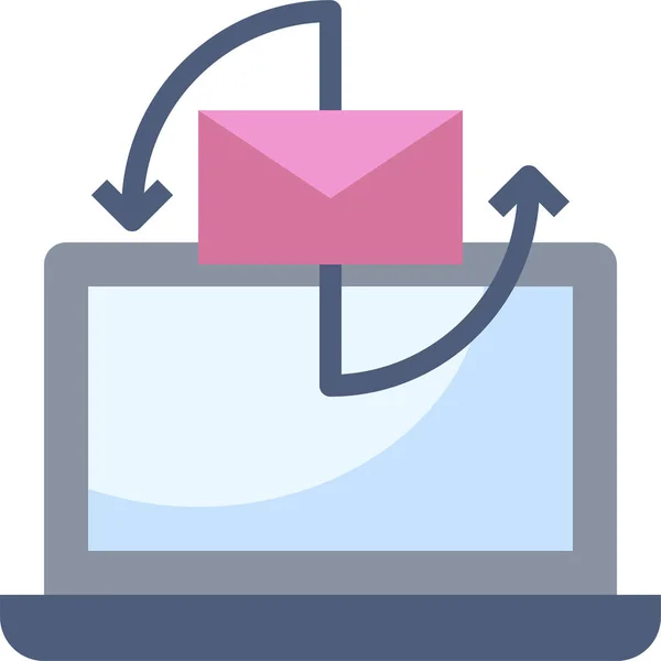 Notas Ícone Dólar Computador Estilo Plano — Vetor de Stock