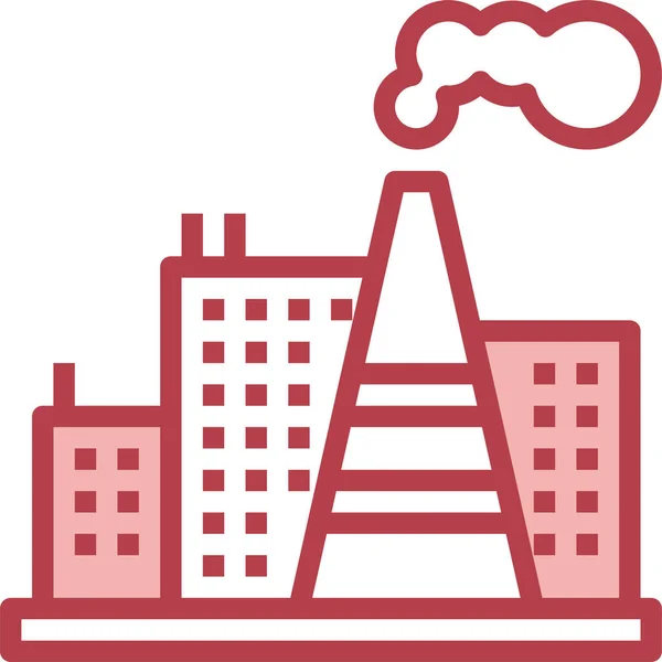 Building Company Factory Icon — Stock Vector