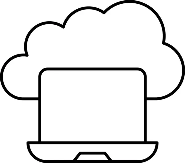 Ikona Notebooka Cloud Laptop — Wektor stockowy