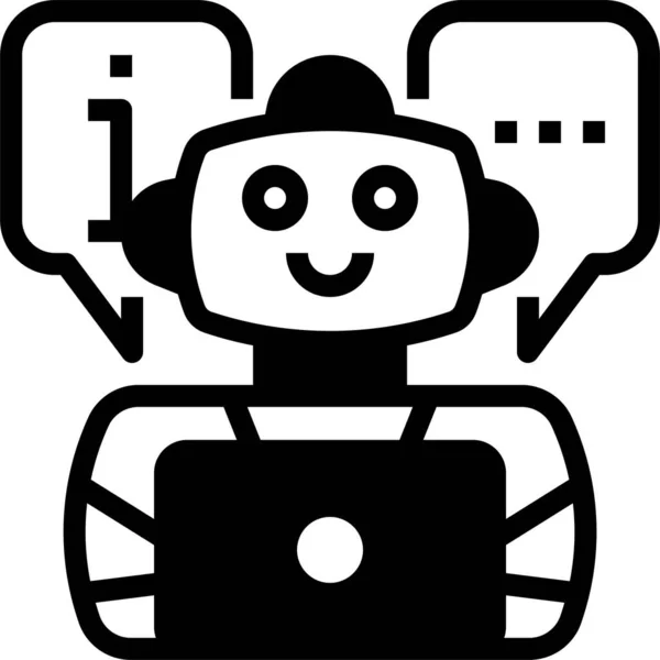 Chatbot Yardımcı Robot Simgesi — Stok Vektör