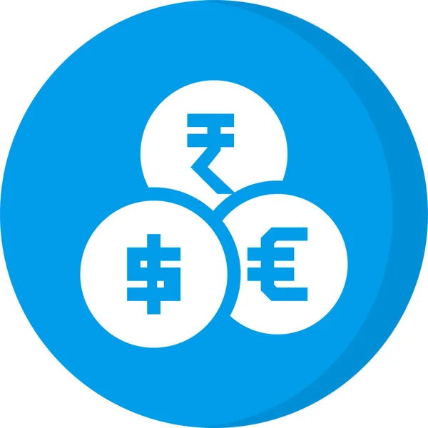 Coins Currency Finance Icon Solid Style — Stock Vector