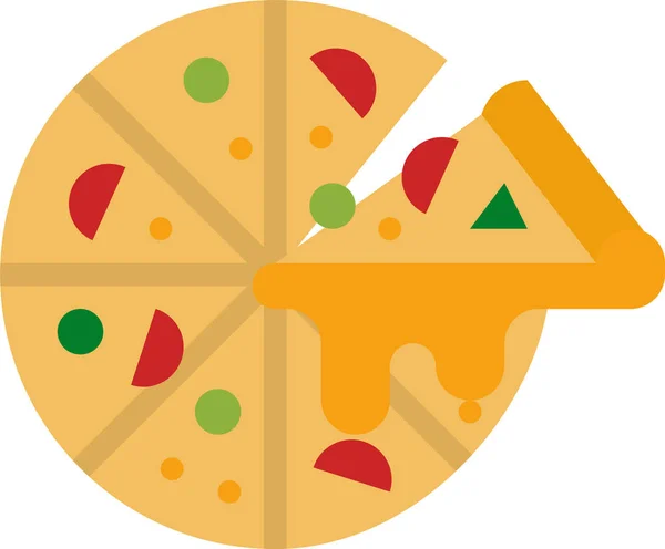 Snelle Pizza Pizza Pictogram — Stockvector