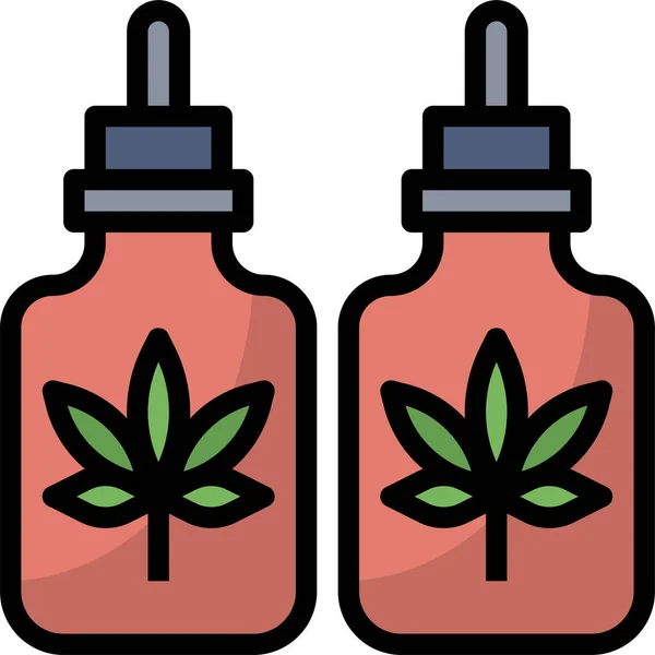 Aromaterapia Cannabis Drogas Icono Estilo Esquema Lleno — Vector de stock