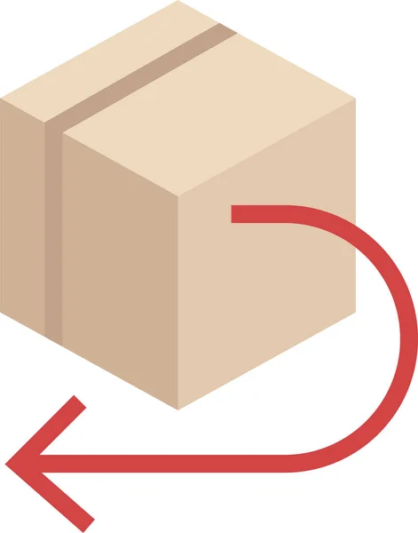 Caja Entrega Ecommerce Icono Estilo Plano — Vector de stock