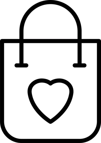 Τσάντα Αγαπημένο Εικονίδιο Καρδιά — Διανυσματικό Αρχείο
