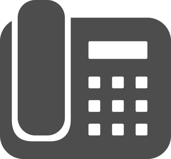 Business Telefono Fisso Icona Dell Ufficio Stile Solido — Vettoriale Stock