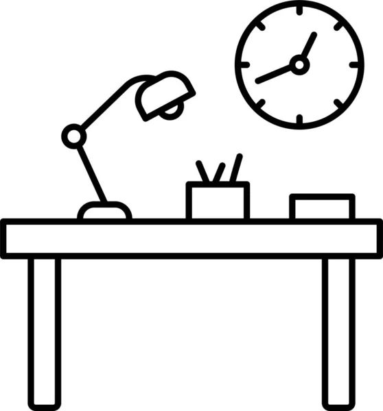 Skrivbordslampa Klocka Ikon — Stock vektor