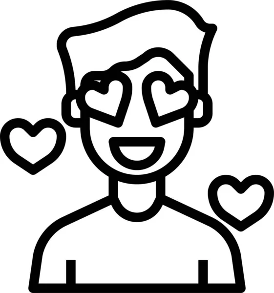 Liebe Emoji Valentines Icon — Stockvektor