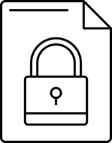 Lock File Document Icon — Stock Vector