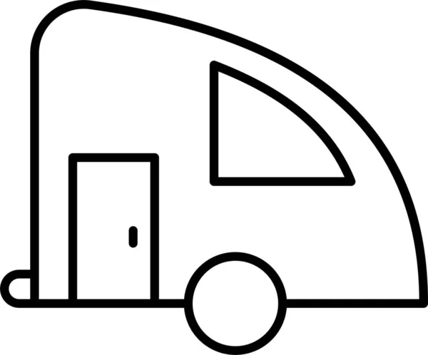 Husvagn Släpvagn Husbil Ikon — Stock vektor
