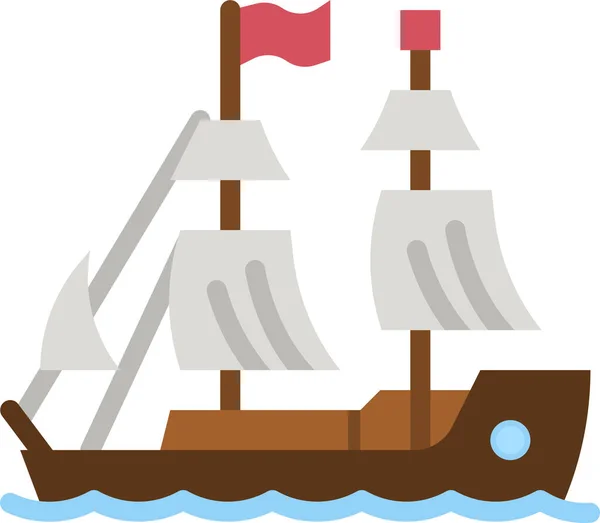 Pirate Ship Transportation Icon —  Vetores de Stock