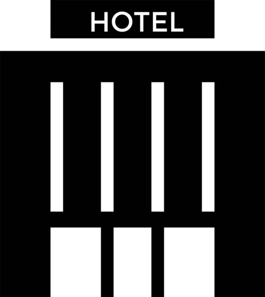 Icône Hôtel Auberge Commerciale Dans Style Solide — Image vectorielle