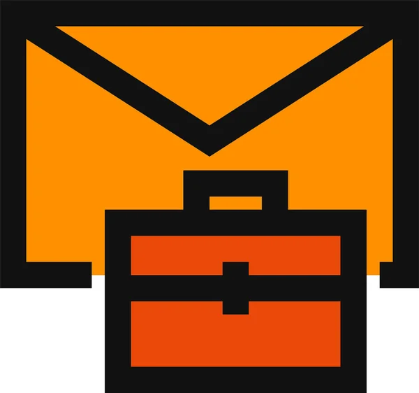 Mail Służbowy Mail Pracy Ikona Mail Stylu Wypełnionym — Wektor stockowy