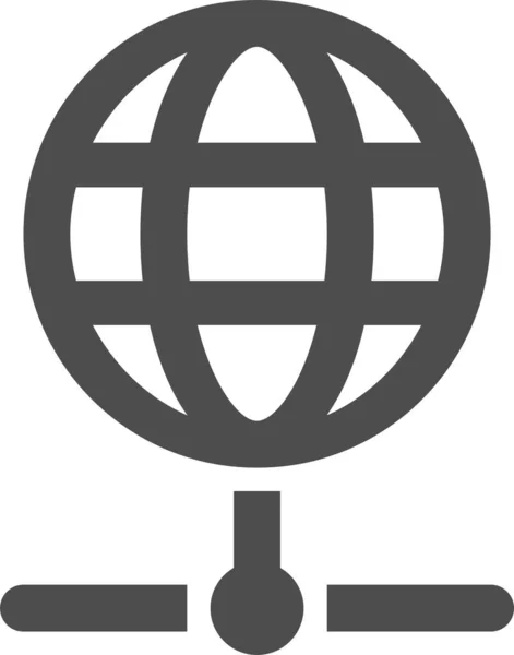 Data Global Globe Icon Solid Style — Vetor de Stock