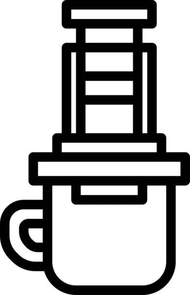 Aeropress Coffee Machine Icon Outline Style — Stock Vector