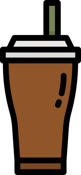 Tumbler Cup Glass Icon Filled Outline Style — Vetor de Stock