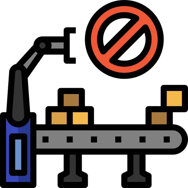 Иконка Производства Конвейерных Передач Стиле Заполненного Контура — стоковый вектор