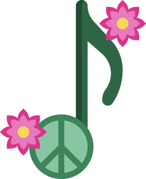Müzik Çiçeği Barış Simgesi — Stok Vektör