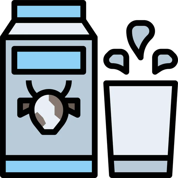 Μπουκάλι Ποτό Τροφίμων Εικονίδιο Στυλ Γεμάτο Περίγραμμα — Διανυσματικό Αρχείο