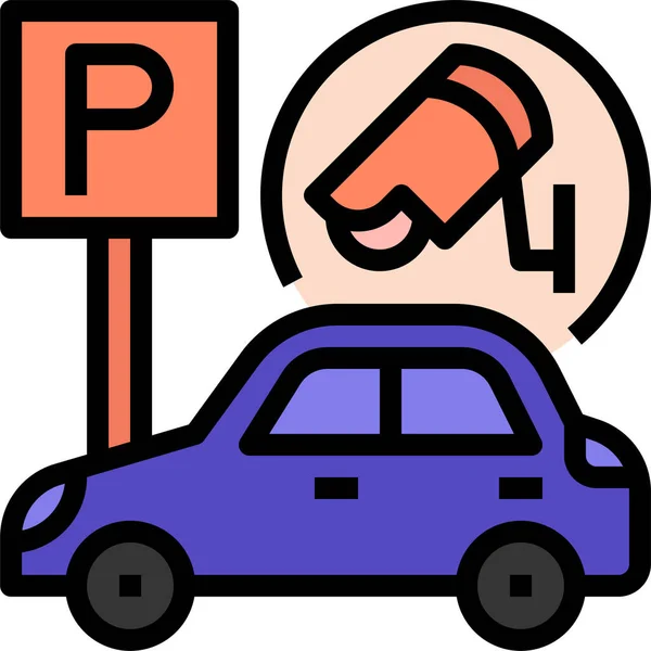 Parking Dla Samochodów Osobowych Usługi Velet Parking Ikona — Wektor stockowy