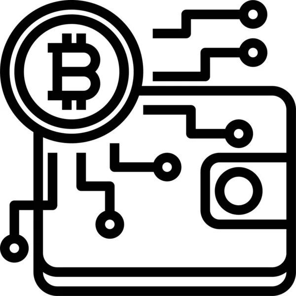 Bitcoin Carteira Criptomoeda Ícone —  Vetores de Stock