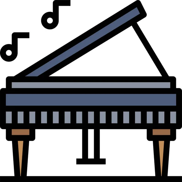 Icône Clavier Instrument Concert Dans Style Contour Rempli — Image vectorielle