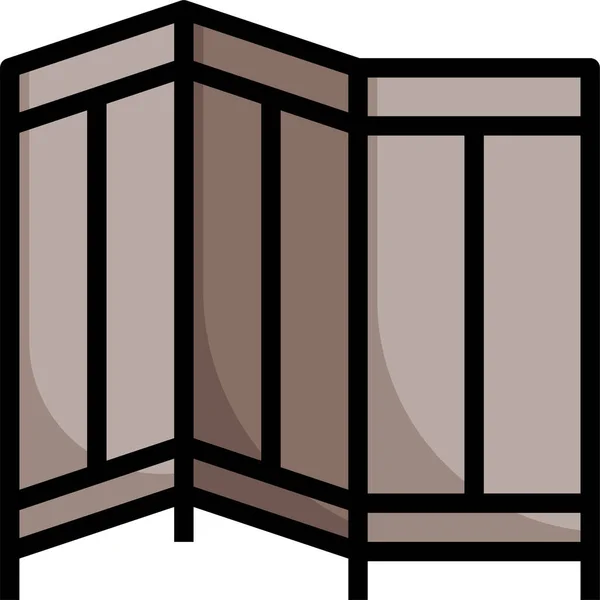 Partition Curtain Furniture Icon — Stock Vector