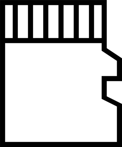Ikona Pamięci Elektronicznej Chip Stylu Zarysu — Wektor stockowy