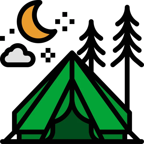 Camping Urlaub Natur Ikone — Stockvektor