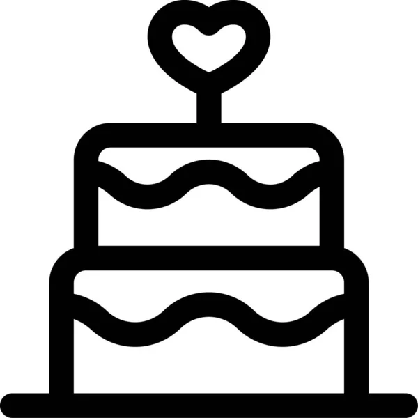 Икона Торта Категории Любовь Романтика — стоковый вектор