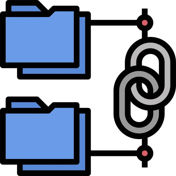 Ikona Połączenia Łańcuchowego Stylu Filled Outline — Wektor stockowy