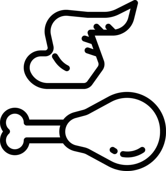 Chicken Chick Leg Icon — Stock Vector