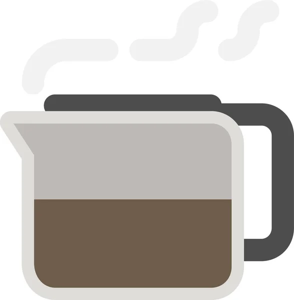 Karaffe Kaffee Dekanter Ikone Flachen Stil — Stockvektor