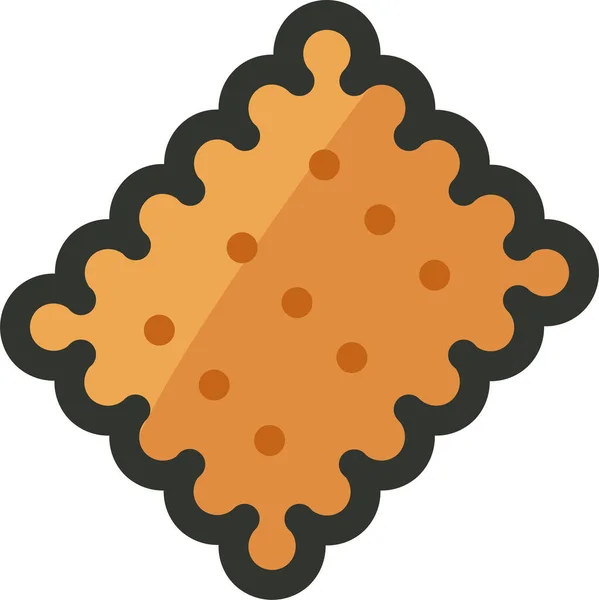 Kaka Mat Cookies Ikon Fyllda Kontur Stil — Stock vektor