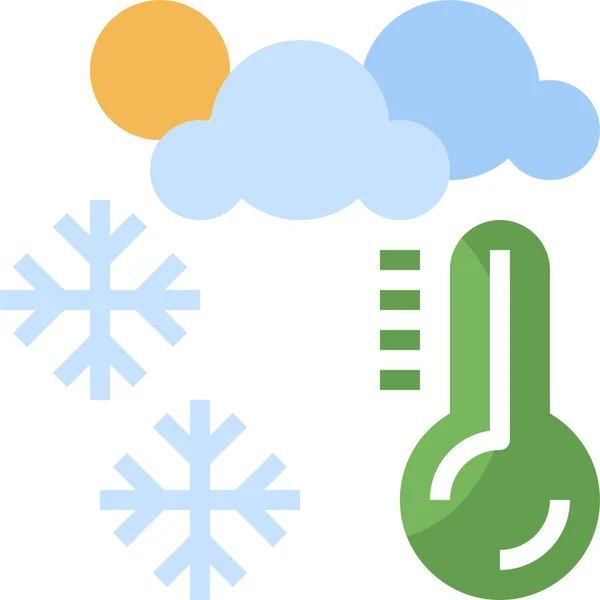 Climate Cloudy Cold Icon Flat Style — Stock Vector