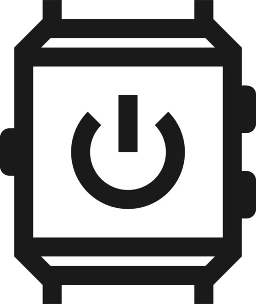 Power Smartwatch Icono Del Interruptor Estilo Contorno — Vector de stock