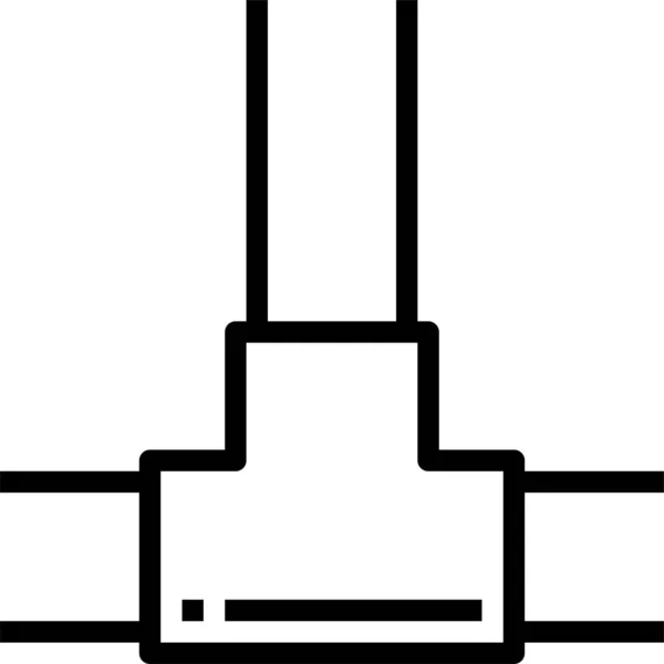 Значок Клапана Трубної Промисловості Стилі Контур — стоковий вектор