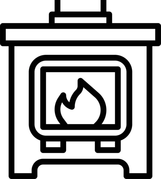 石積みヒーター暖炉のアイコン — ストックベクタ