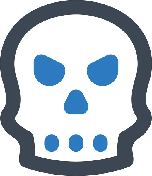 Death Skeleton Skull Icon Outline Style — Stock Vector