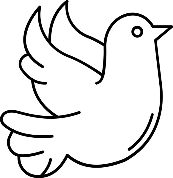 Pájaro Paloma Volar Icono Estilo Esquema — Vector de stock