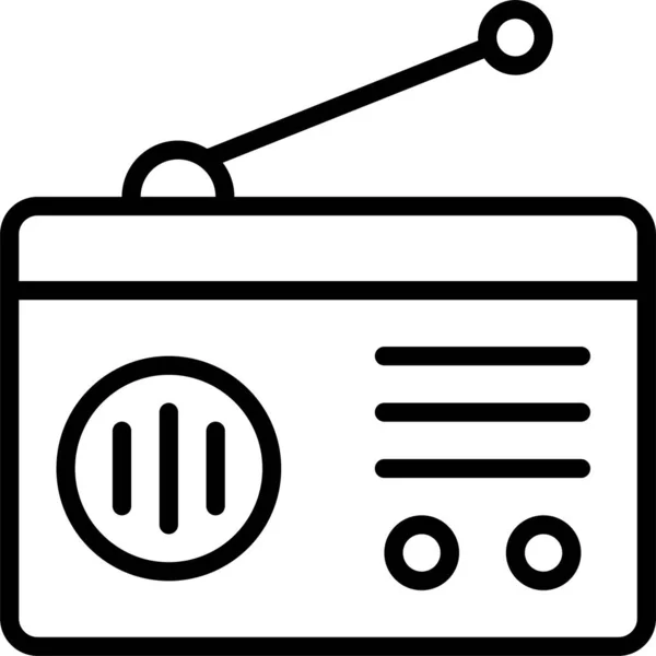 Icona Media Antenna Radio — Vettoriale Stock