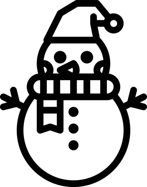 Sneeuwpop Winter Koude Pictogram — Stockvector