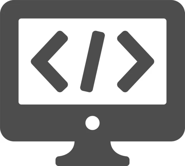 Código Codificación Icono Computadora Estilo Sólido — Archivo Imágenes Vectoriales