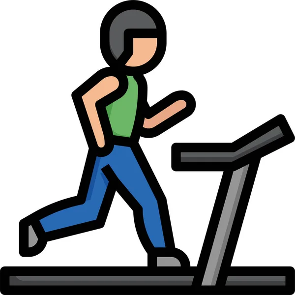 Ausübung Laufband Wellness Ikone — Stockvektor