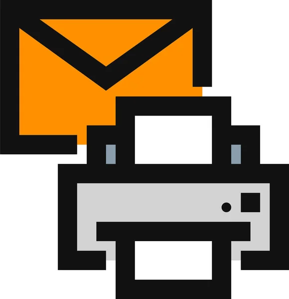 Imprimir Documentos Impressão Ícone Mail Impressão Estilo Esboço Preenchido —  Vetores de Stock